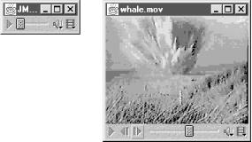 JMFPlayer in action: audio (left), video (right)