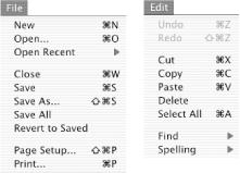 Generic File and Edit menus