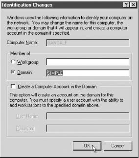 Configuring a Windows NT client for domain logons