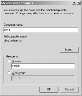 The Identification Changes dialog