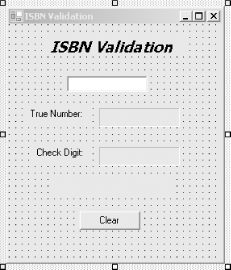 ISBN validator design layout