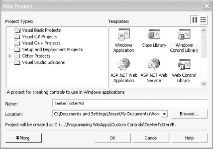 Creating the Windows control library