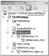 The Solution Explorer’s Show All Files button