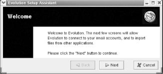 The Welcome panel of the Evolution setup wizard