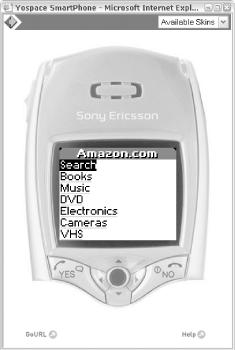 Yospace SmartPhone WAP emulator