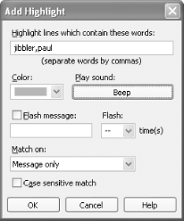 Highlighting messages that contain your name or nickname