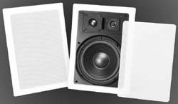 In-wall speakers from Dayton (8-inch, three-way speakers)