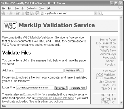 W3C MarkUp Validation Service