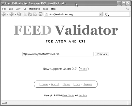 Feed Validator in Firefox