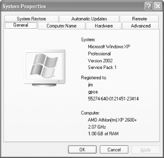 My Computer System Properties often displays CPU identity