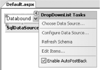 Enabling a postback to occur when the item in the DropDownList control is changed