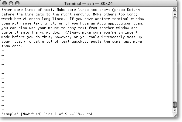 Reformatted text using the Unix fmt command