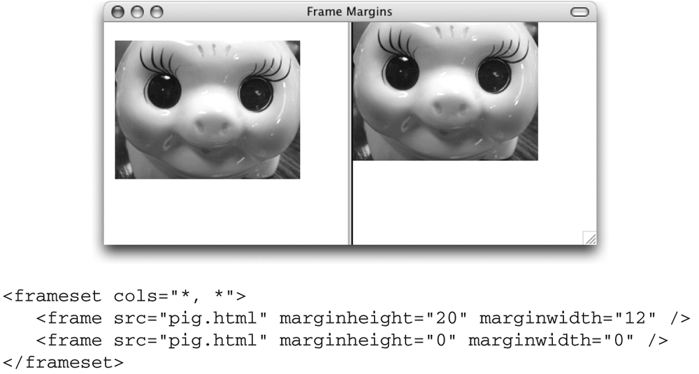 Effects of setting frame margins