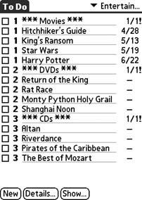 Using To Do List to track entertainment