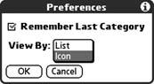 Launcher Preferences dialog box