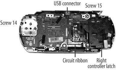Screws, latches, catches, and more on the circuit board