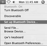 Bluetooth menubar