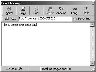 Sending an SMS message