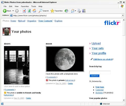 Private photos on Flickr