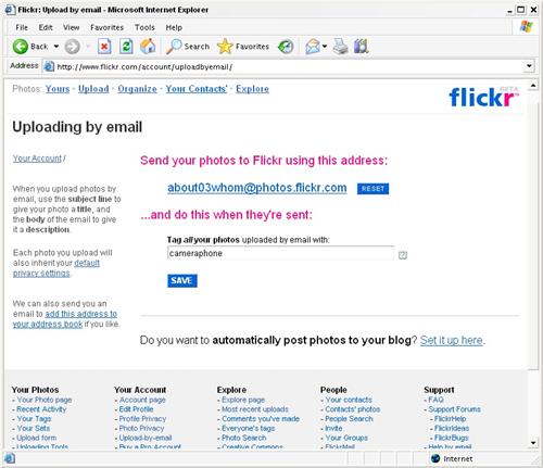 A Flickr email address