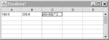 A simple spreadsheet