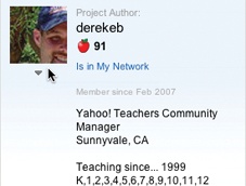 The Yahoo! for Teachers Profile Card info is hidden unnecessarily