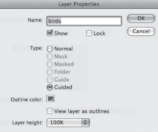 When you open the Layer Properties box you’ve got all the layer settings in one place. You can change the layer name, show, hide, or lock your layer, and much more.