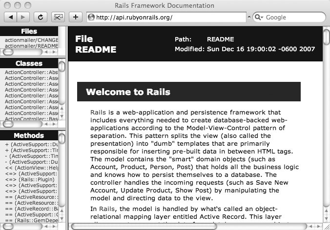Rails documentation for the controller