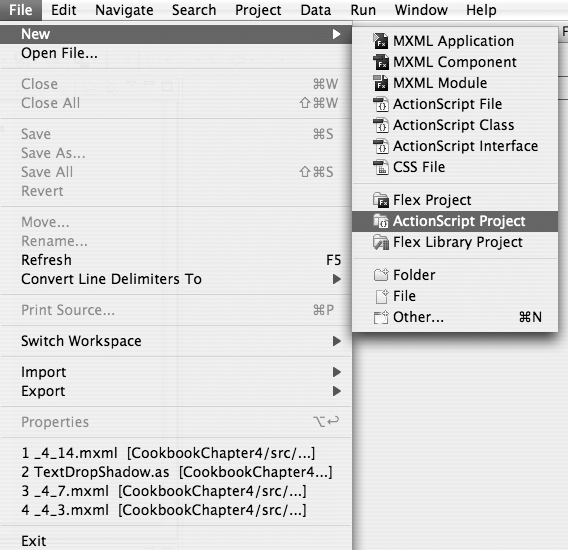 Creating an ActionScript project