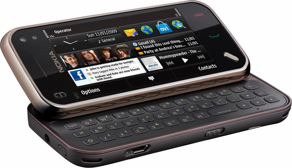 The Nokia N97 mini has a full slider QWERTY keyboard and, when closed, an onscreen touch keyboard.