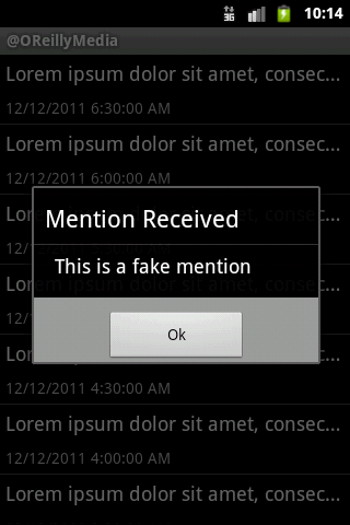 Mention received on Android
