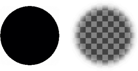 GIF’s 1-bit transparency (left) versus PNG’s full alpha channel (right)
