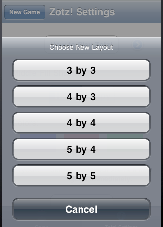 An action sheet on the iPhone