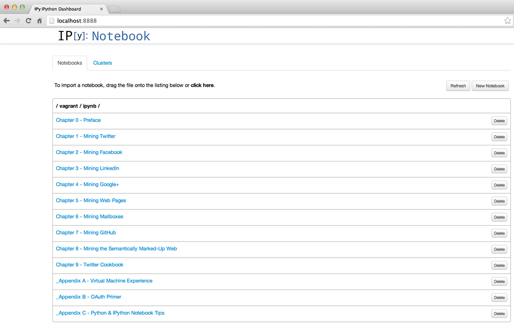 Overview of IPython Notebook; a dashboard of notebooks