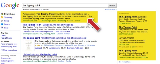 Google search results for “The Tipping Point”