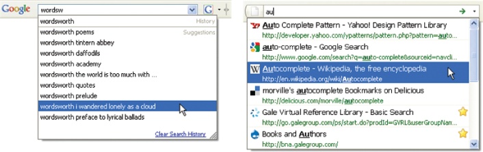 Autocomplete in Google and Firefox