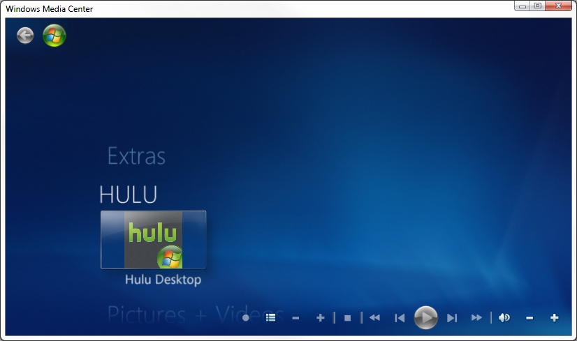 Watch Hulu content from Windows Media Center