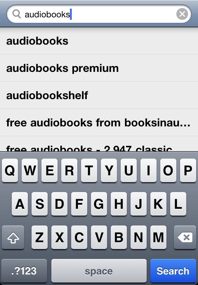 Searching for audiobooks
