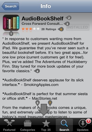 App Store listing on the iPhone for AudioBookShelf