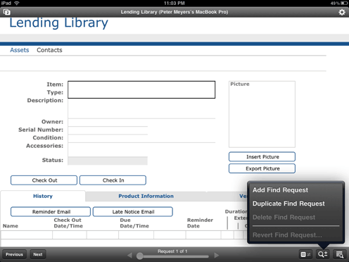FileMaker Go for iPad