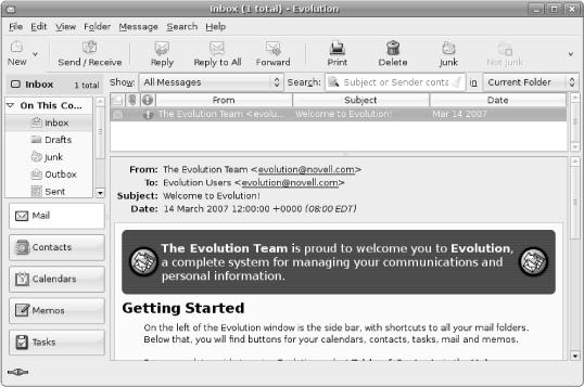 Ubuntu's default email client—Evolution