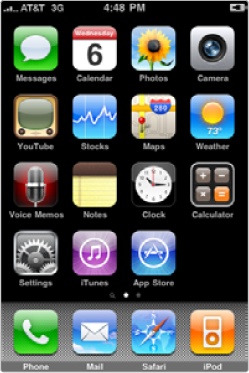 The current time appears at the top of the Home screen.