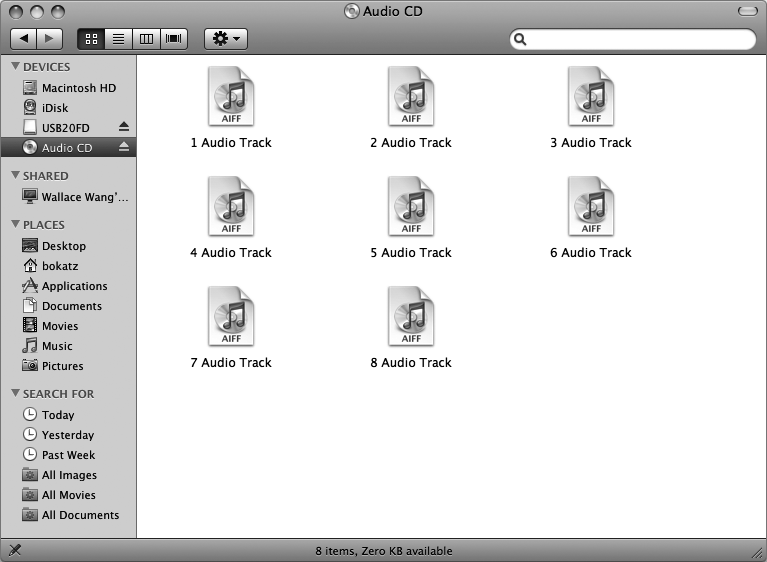 The Finder window lets you switch to a different folder or drive and view the contents of that folder or drive.
