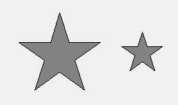 The star on the right was scaled to 50% of its original size.