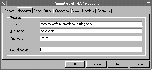 Properties of IMAP Account