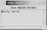 A Java window created from JavaScript