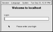 The GNOME login screen