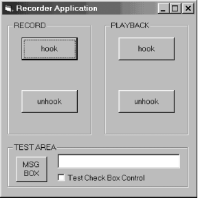 Screenshot of the Macro Recorder/Playback example application