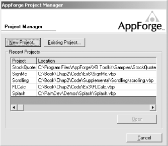 AppForge project manager