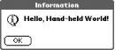 Hello, Handheld World message box